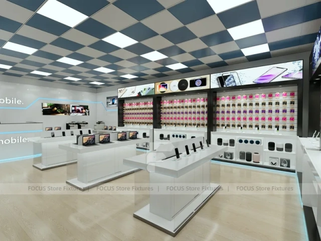 White Mobile Store Floor Plan Rendering