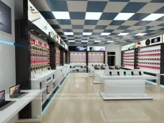 White Mobile Store Floor Plan Rendering