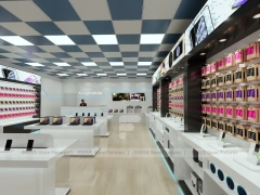 White Mobile Store Floor Plan Rendering