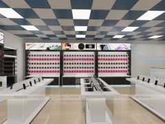 White Mobile Store Floor Plan Rendering