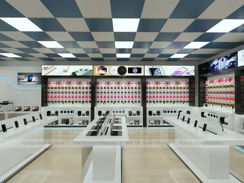 White Mobile Store Floor Plan Rendering