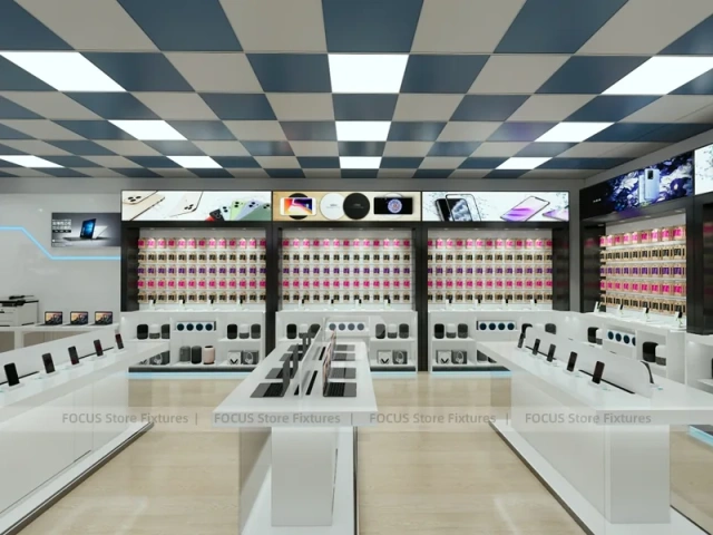 White Mobile Store Floor Plan Rendering