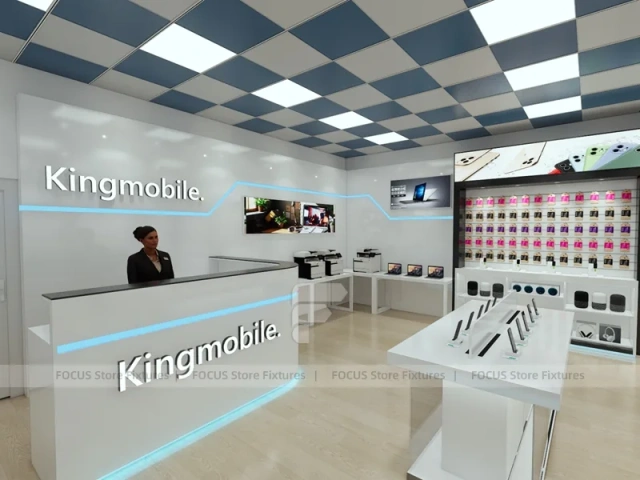 White Mobile Store Floor Plan Rendering
