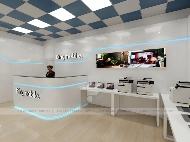 White Mobile Store Floor Plan Rendering