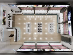 White Mobile Store Floor Plan Rendering