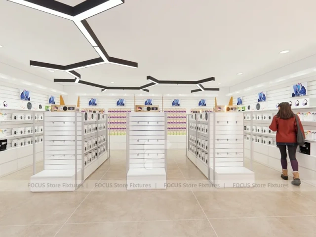White Orange Mobile Phone Store Interior