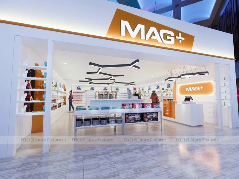 White Orange Mobile Phone Store Interior
