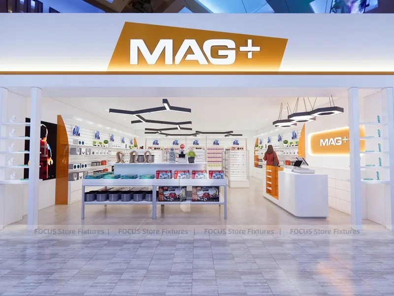 White Orange Mobile Phone Store Interior