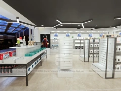 White Orange Mobile Phone Store Wall Fixture