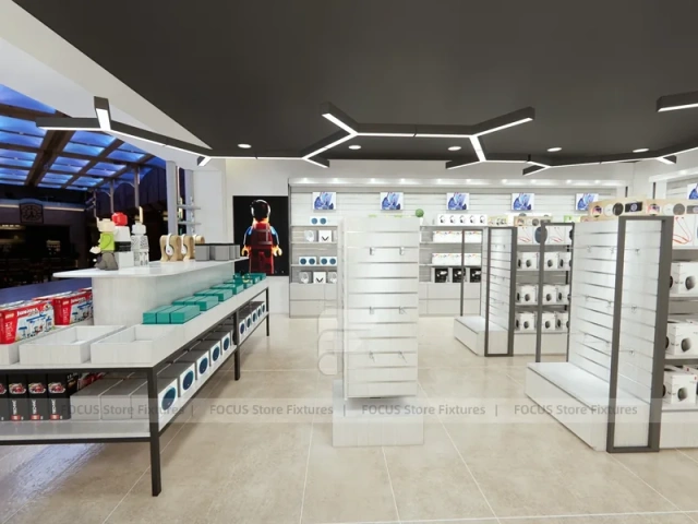 White Orange Mobile Phone Store Wall Fixture