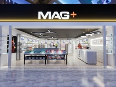 White Orange Mobile Phone Store Wall Fixture