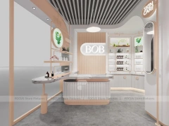 White Pink Cosmetics Wall Shelving Aisle