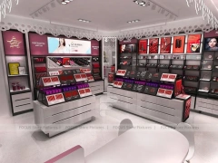 White Red Cosmetics Store with Angled Gondolas