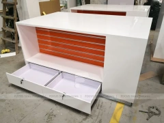 White Red Mobile Phone Display Table