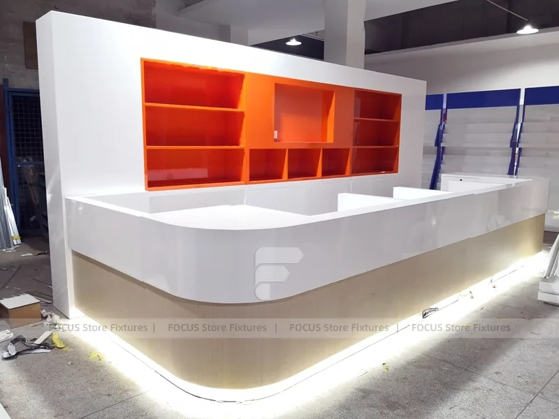 White Red Mobile Phone Display Table