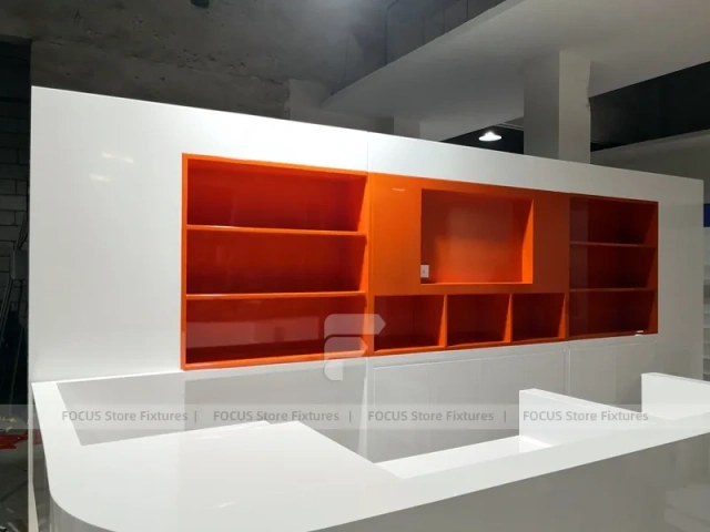 White Red Mobile Phone Display Table