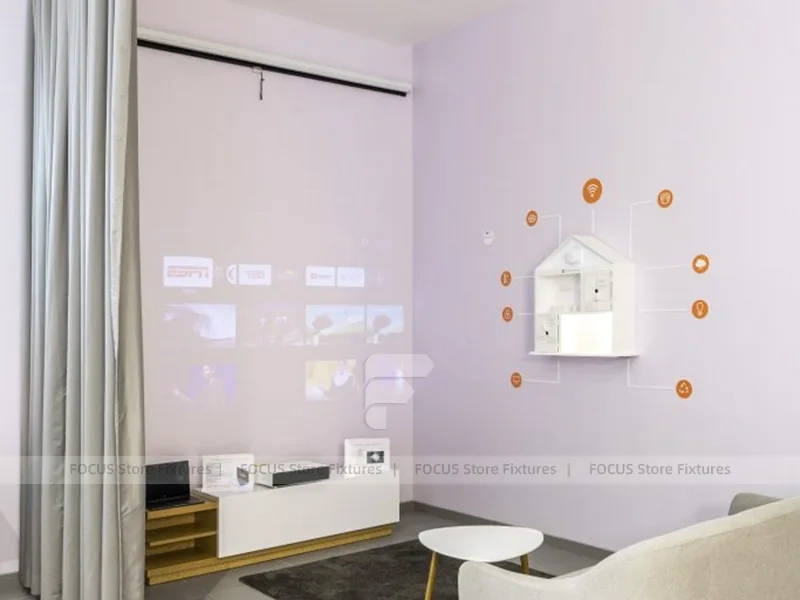 White Redmi Phone Display Wall And Table