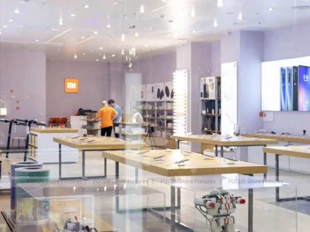 White Redmi Phone Display Wall And Table