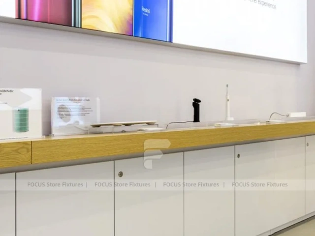 White Redmi Phone Display Wall And Table