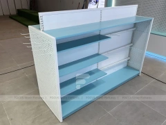 White Turquoise Phone Gondola Shelving Unit