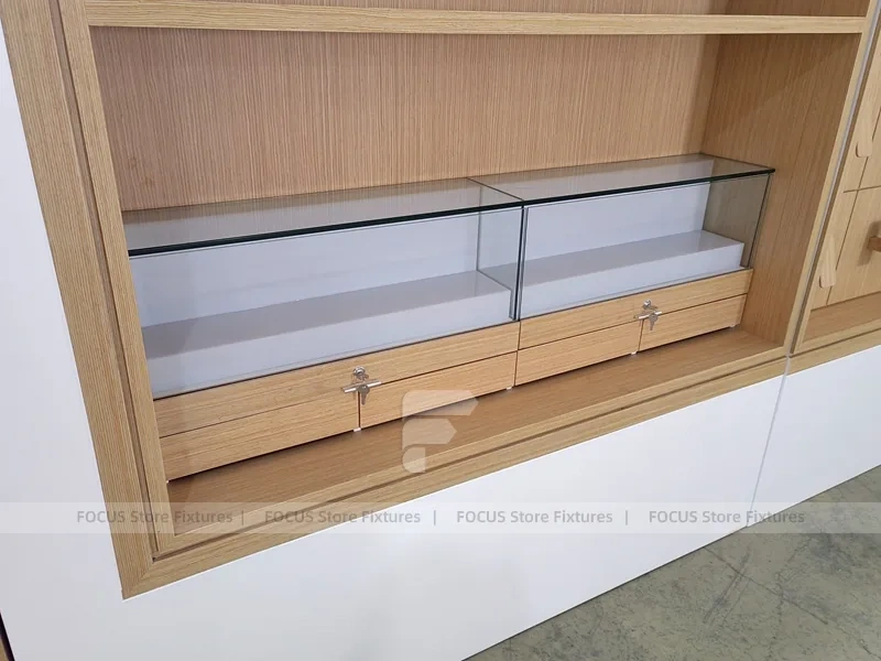 White Wood Mobile Phone Counter Fixture