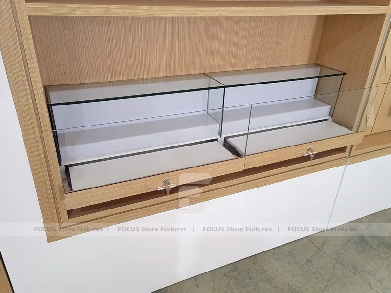 White Wood Mobile Phone Counter Fixture