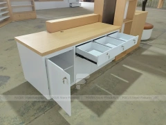 White Wood Mobile Phone Counter Fixture
