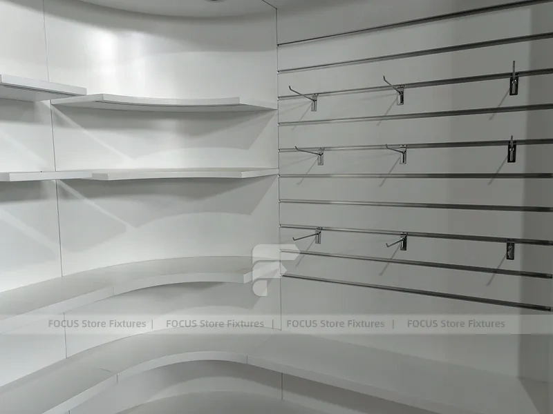 White Wood Mobile Phone Counter Fixture
