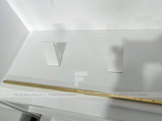 White Wood Mobile Phone Counter Fixture