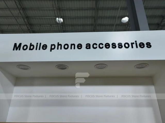 White Wood Mobile Phone Counter Fixture