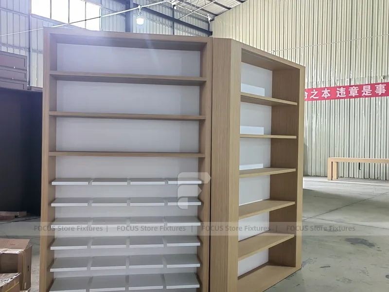 White Wood Mobile Phone Counter Fixture