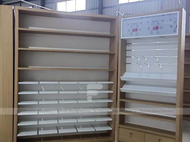 White Wood Mobile Phone Counter Fixture