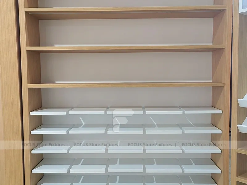 White Wood Mobile Phone Counter Fixture