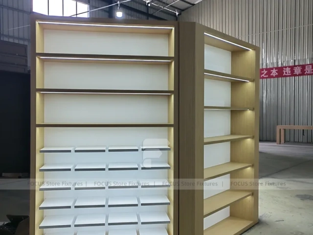 White Wood Mobile Phone Counter Fixture