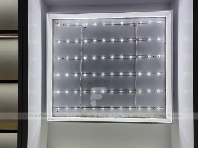 White Wood Mobile Phone Counter Fixture