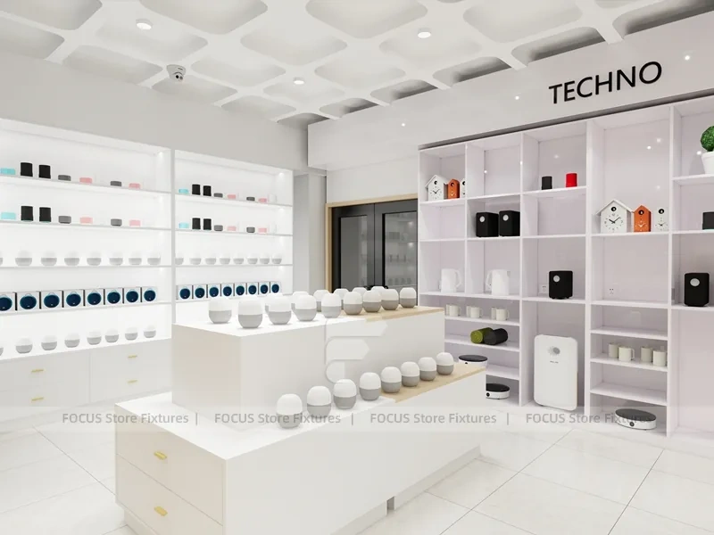 White Wood Mobile Phone Store Interior