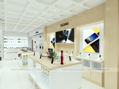 White Wood Mobile Phone Store Interior