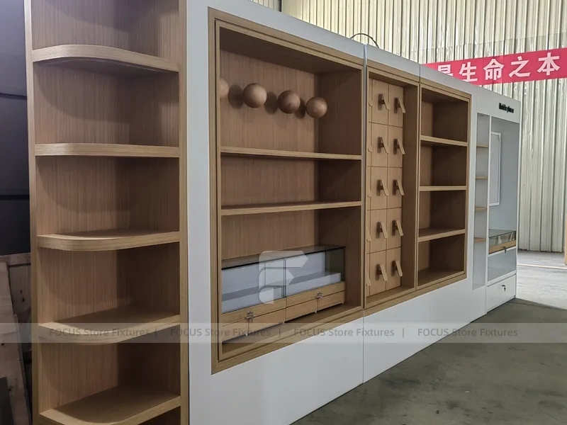 White Wood Phone Store Counter Fixture