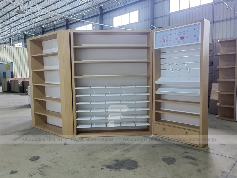 White Wood Phone Store Counter Fixture