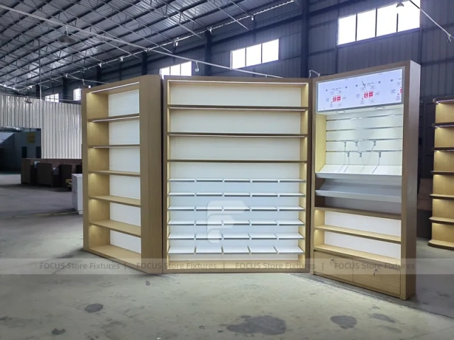 White Wood Phone Store Counter Fixture