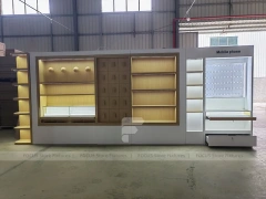 White Wood Phone Store Counter Fixture