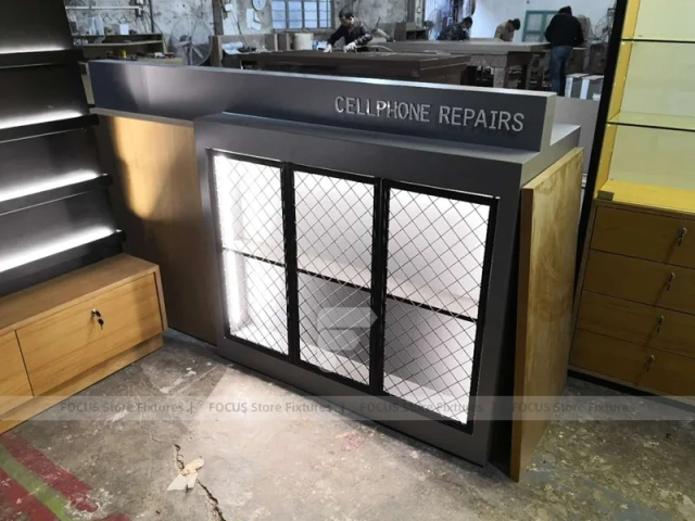 Wood Black Mobile Accessories Gondola Counter
