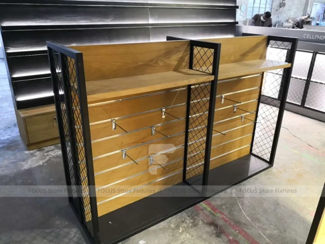 Wood Black Mobile Accessories Gondola Counter