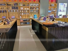 Wood Black Mobile Phone Sales Counter Store