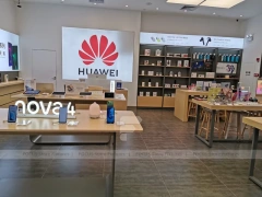 Wood Black Mobile Phone Sales Counter Store