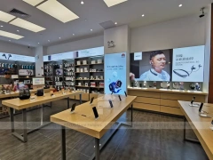 Wood Black Mobile Phone Sales Counter Store