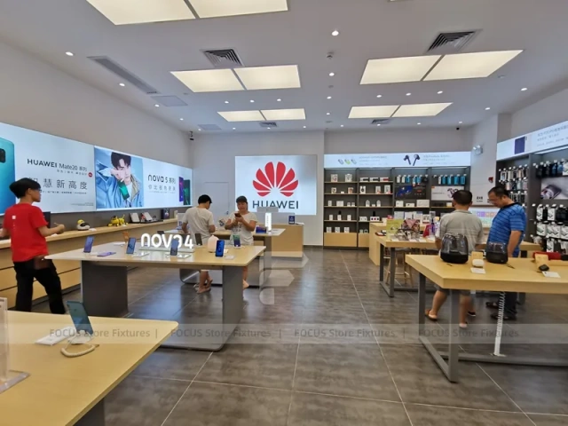 Wood Black Mobile Phone Sales Counter Store