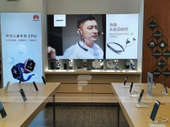 Wood Black Mobile Phone Sales Counter Store