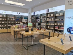 Wood Black Mobile Phone Sales Counter Store
