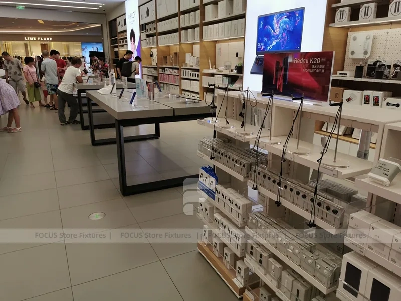 Wood Black Mobile Phone Sales Counter Store